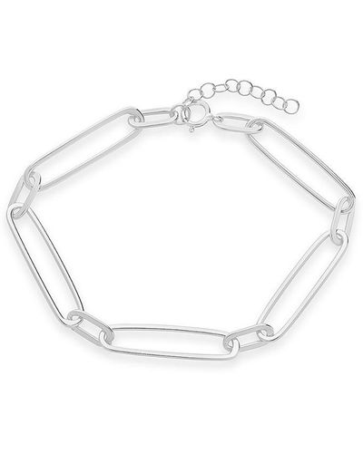 Sterling Forever Silver Large Link Bracelet - White