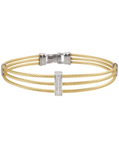 Alor 14k 0.08 Ct. Tw. Diamond Cable Bracelet - White