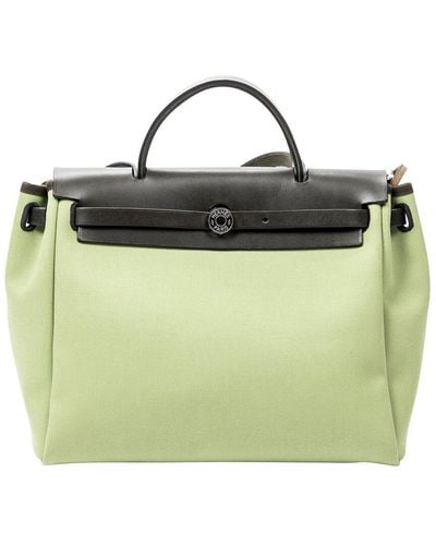 Hermès Hunter Toile Vache Herbag Zip 31 Pm (Authentic Pre-Owned) - Green
