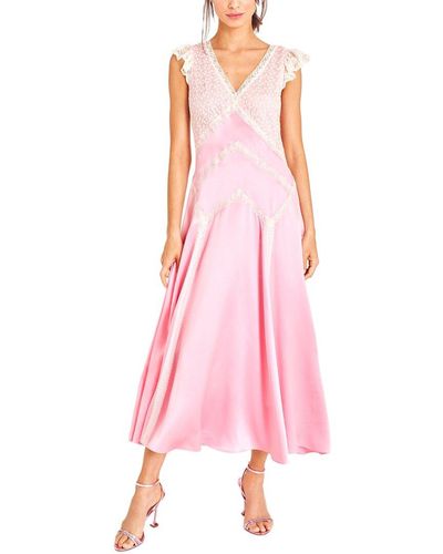 LoveShackFancy Provencia Silk Maxi Dress - Pink