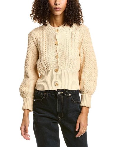 7021 Cable Knit Cardigan - Natural