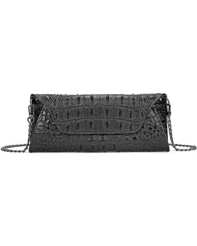 Tiffany & Fred Paris Embossed Leather Clutch - Black