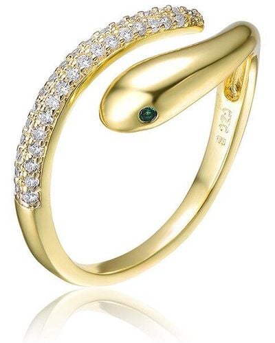 Genevive Jewelry 14k Plated Cz Ring - Metallic