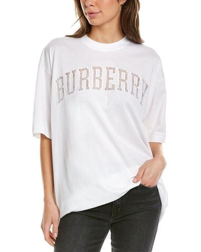 Burberry Lace Logo Oversized T-shirt - White