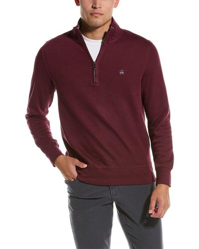 Brooks Brothers French Rib 1/2-zip Mock Pullover - Red