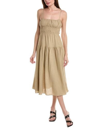 WeWoreWhat Scrunchie Linen-blend Midi Dress - Natural