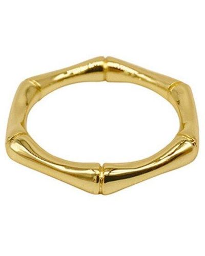 Adornia 14k Plated Bamboo Ring - Metallic