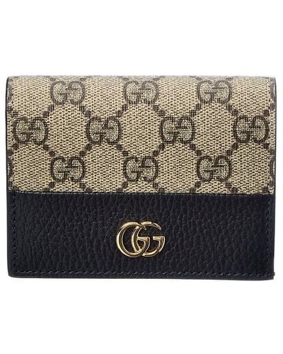 Gucci GG Marmont GG Supreme Canvas & Leather Card Case - Gray