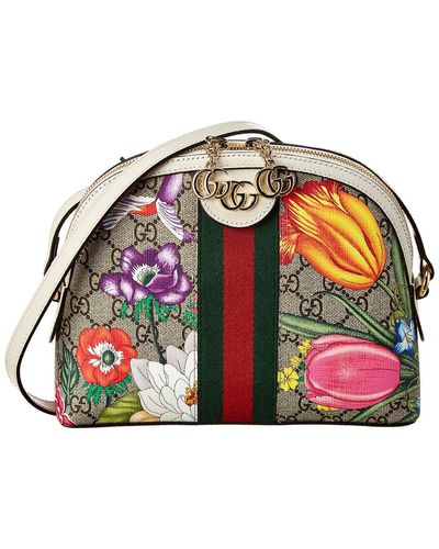 Gucci Ophidia Small GG Flora Canvas & Leather Shoulder Bag - Multicolor