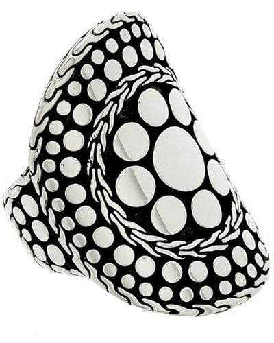 John Hardy Dot Silver Curved Ring - White