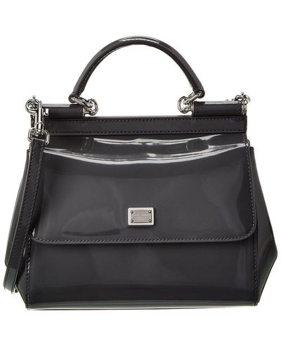 Dolce & Gabbana Kim Sicily Small Patent Satchel - Black