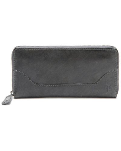 Frye Melissa Zip Leather Wallet - Gray