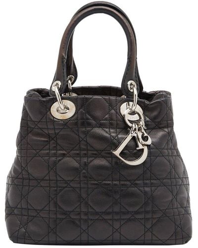 Dior Cannage Leather Soft Lady Tote (Authentic Pre-Owned) - Black