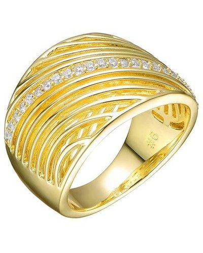 Genevive Jewelry 14k Plated Cz Ring - Metallic