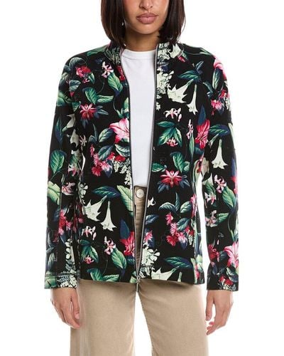 Tommy Bahama Aruba Printed Fancy Flora Full-zip Jacket - Black