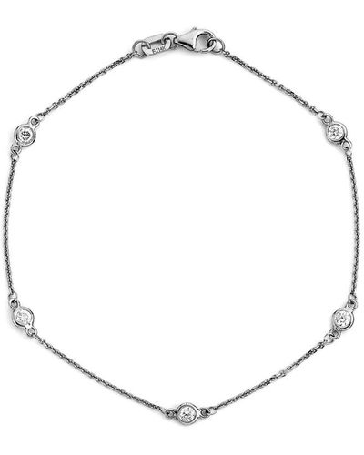 Suzy Levian 14k 0.15 Ct. Tw. Diamond Station Bracelet - Metallic