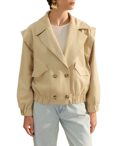 Trendyol Oversized Jacket - Natural