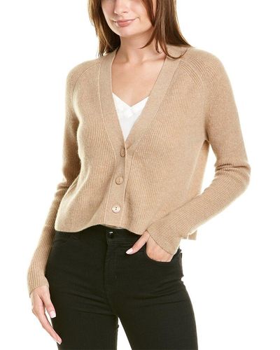 Forte Cropped Cashmere Cardigan - Natural