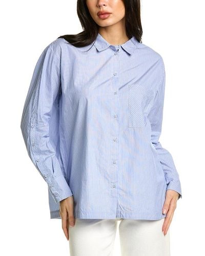 Johnny Was Corinne Relaxed Pocket Shirt - Blue
