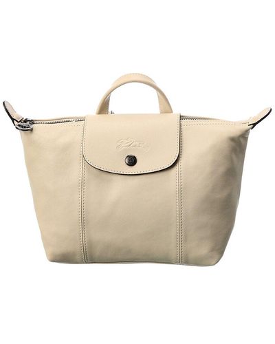 Longchamp Le Pliage Cuir Leather Backpack - Natural