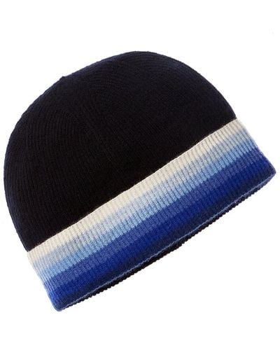 SCOTT & SCOTT LONDON Rainbow Stripe Cashmere Hat - Blue
