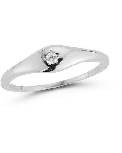Glaze Jewelry Silver Cz Ring - White