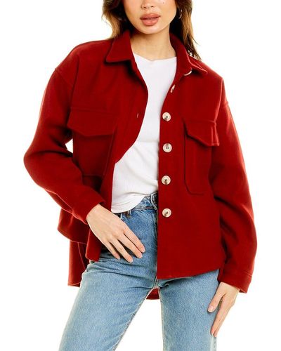 Daisy Lane Solid Shacket - Red