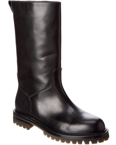 Antonio Maurizi Tall Tube Leather Boot - Black