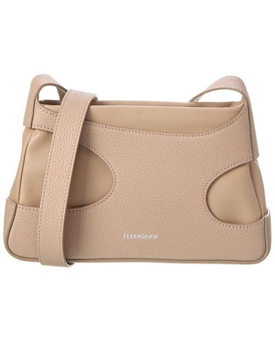 Ferragamo Leather Shoulder Bag - Natural