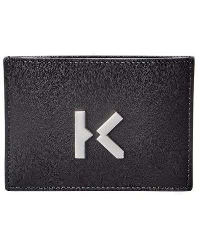 KENZO Logo Leather Card Holder - Black