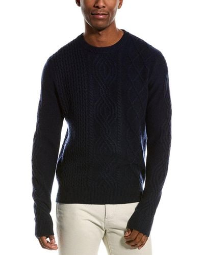 Kier + J Kier + J Cable Wool & Cashmere-blend Turtleneck Sweater - Blue