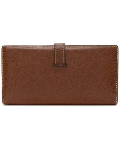 Hermès Calfskin Leather Bearn Wallet (Authentic Pre-Owned) - Brown