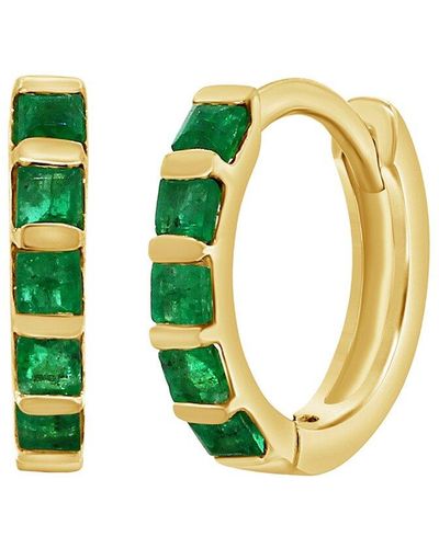Sabrina Designs 14k 0.35 Ct. Tw. Emerald Huggie Earrings - Multicolor