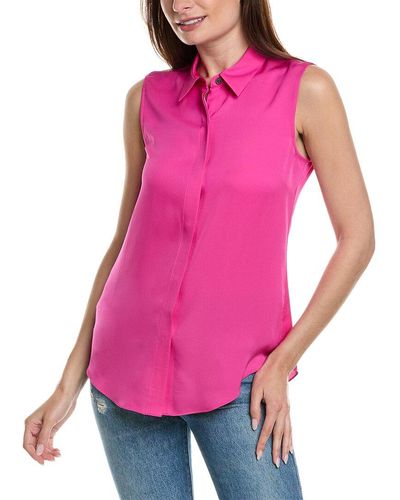 Theory Tanelis Silk Shirt - Pink