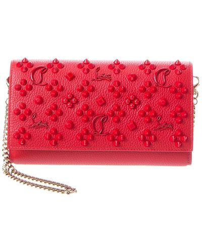 Christian Louboutin Paloma Leather Wallet On Chain - Red