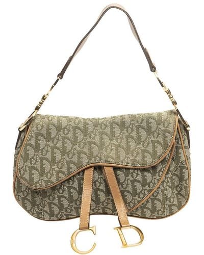 Dior Dior Limited Edition Canvas By John Galliano Diorissimo Double Saddle Bag (Authentic Pre-Owned) - Metallic