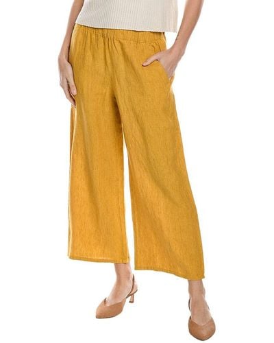 Eileen Fisher Wide Leg Linen Pant - Yellow