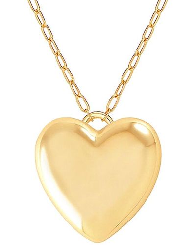 Gabi Rielle 14k Over Silver Lovestruck Collection Cz Heart Pendant Necklace - Metallic