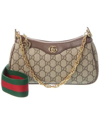 Gucci Ophidia GG Small Canvas & Leather Shoulder Bag - Grey