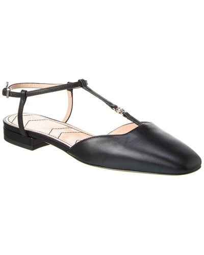 Gucci Double G Leather Ballet Flat - Black