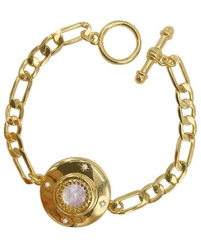 Adornia 14k Plated Pearl Toggle Bracelet - Metallic