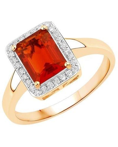 Diana M. Jewels Fine Jewellery 14k 1.20 Ct. Tw. Diamond & Fire Opal Ring - White