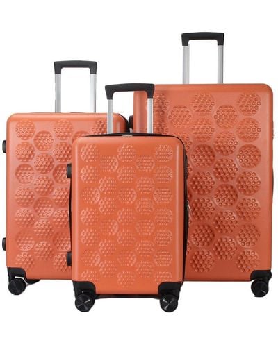 Izod Golf Designer 3pc Expandable Luggage Set - Orange