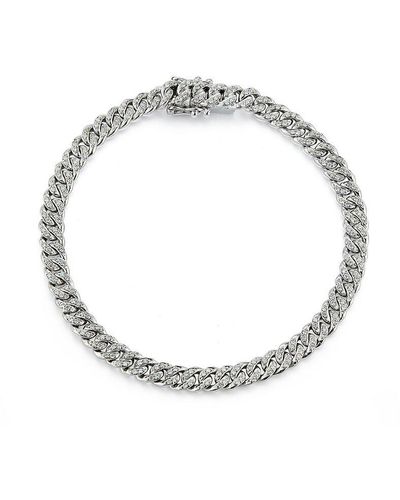 Nephora 14k 0.84 Ct. Tw. Diamond Cuban Link Bracelet - Metallic
