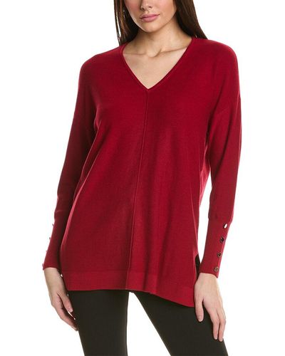 Anne Klein Tunic Sweater - Red