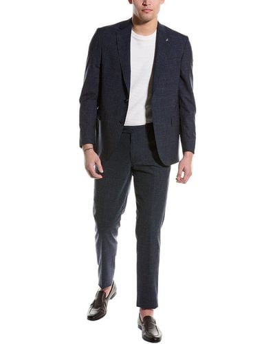 Ted Baker 2pc Wool-blend Flat Front Suit - Black