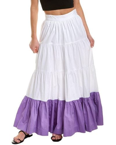 AMUR Koral Tiered Maxi Skirt - Purple