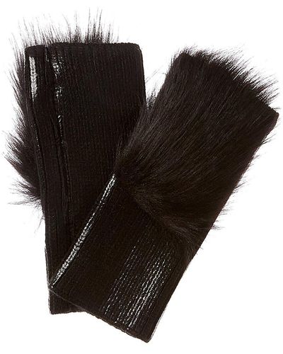 Adrienne Landau Metallic Gloves - Black