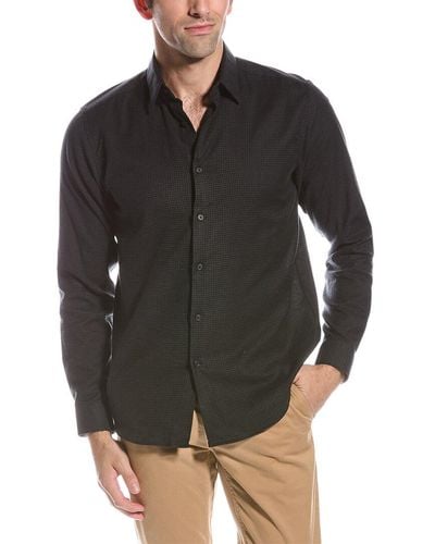 Theory Irving Linen & Wool-blend Flannel Shirt - Black