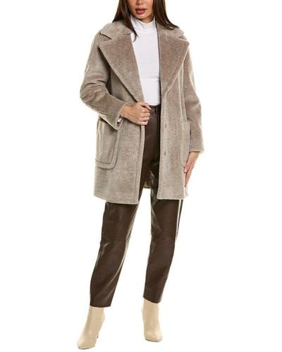 Cinzia Rocca Short Wool-blend Coat - Natural